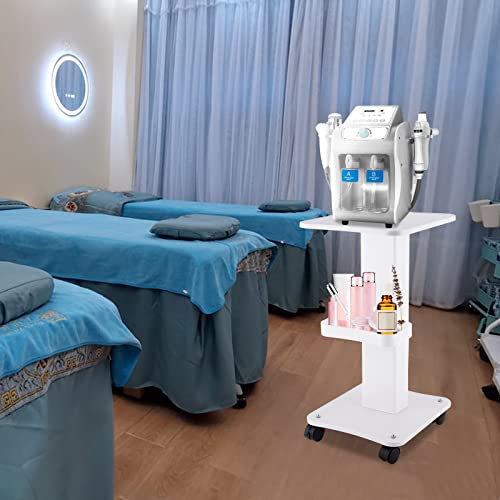 Beauty Salon Rolling Trolley Cart 3 Tier Stand Beauty Instrument Cart Beauty Instrument Storage Tray with 360° Rotating Wheels Hair Salon Cart Spa Cart Load 66lbs