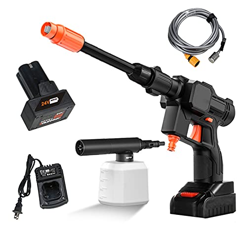 GJXJY Nettoyeur Haute Pression sans Fil Portable 24V, Pistolets à Eau pour Nettoyeur Haute Pression ÉLectrique Portable avec Buse Multifonction pour Lavage De Jardin à La Maison De Voiture