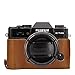 MegaGear MG959 Ever Ready Leather Camera Half Case and Strap Compatible with FujifilmX-T30 MII, X-T30, X-T20, X-T10 - Light Brown