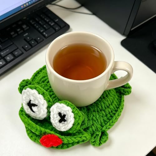 Dessous-de-verre en crochet mignon d'animal, protection table basse pour maison et appartement - 4