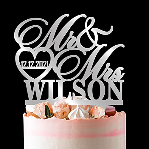 Personalized Wedding Cake Toppers - Mr and Mrs Cake Topper,