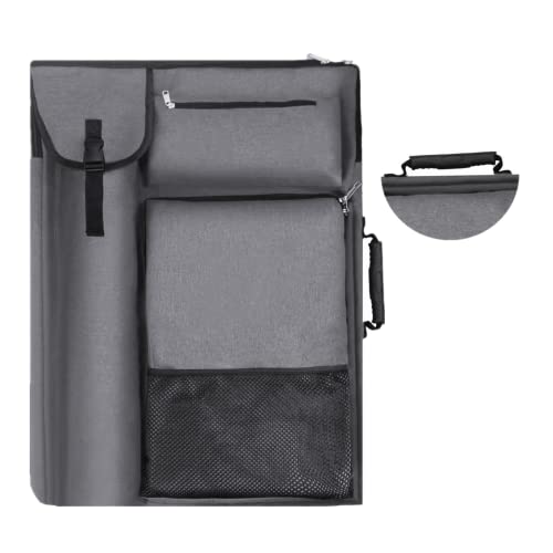 Treochtfun Art Portfolio Case, Art Portfolio Bag 19 X 25 With Backpack For Artist,Portfolio Folder For Artwork Board Drawing Supplies(Gray) #TOP15