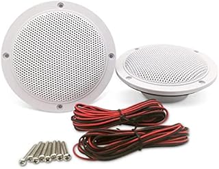 Herdio 4 Inches 160 Watts Waterproof Marine Ceiling Speakers Perfect for Kitchen Bathroom Boat Car Motorcycle - 1 Pair (White)