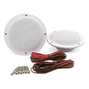 Herdio 4 inch 160 watt waterdichte mariene plafondluidsprekers perfect voor keuken badkamer boot auto motorfiets – 1 paar (wit)