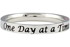 One Day At A Time Ring - Inspirational Custom Personalized for Her, Him, Christmas