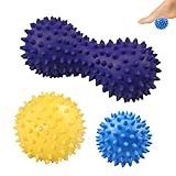 LgCiXli Lot de 3 balles de massage de qualité supérieure avec balle de fascia d'arachide | Balle hérisson ergonomique pour thérapie ciblée des points de déclenchement et massage de la réflexologie des