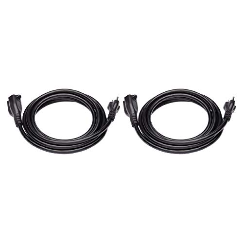 Amazon Basics Extension Cord, 13 Amps, 125V, 10 Feet, Black - Pack Of 2 #TOP2