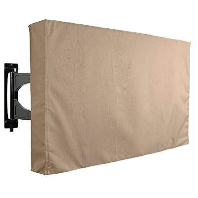 KHOMO GEAR Outdoor TV Cover Brown Universal Weatherproof Protector for 22-24 Inch TV - Fits Most Mounts & Brackets