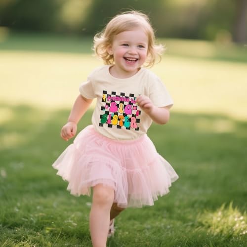 Image of Toddler Girl Big Sister Shirt Pregnancy Announcement T-Shirts Cotton Short Sleeve Tees 2-10 Years
