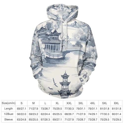 Pull à capuche imprimé 3D avec poches style décontracté - 3