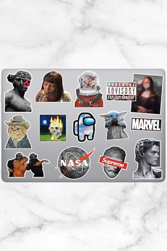 Aesthetic Temalı Laptop Notebook Tablet Sticker Seti 14 Adet