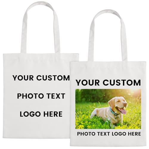 Personalized Tote Bag, Custom Canvas Tote Bag With Customizable Pictures and Text, Reusable Grocery Bag