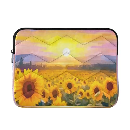 Funda para portátil de 13-14 pulgadas impermeable con diseño de girasoles miniatura 1