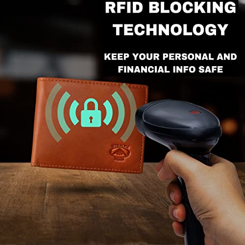 Image of Stealth Mode Leather Bifold Wallet for Men With ID Window and RFID Blocking
