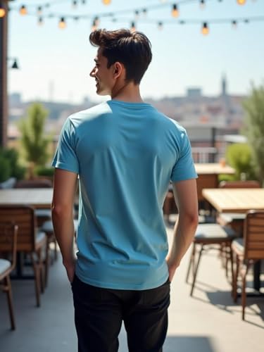 Image of NOBERO Men's Cotton Regular Fit Letter Print T-Shirt