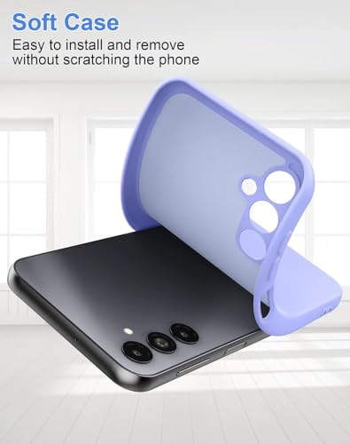Image of DIZORO Microfiber Candy Case Compatible for Samsung S24 fe Smooth Touch Cushion Liquid Soft Silicone Gel Rubber Phone Cases Non-Slip Full Body Protective Shockproof Back Cover (New Purple)