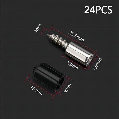 Qrity 24 Pcs Shelf Support Pegs, Cabinet Laminate Support Shelf Pins with Black Anti-Slip Cover - Image 2