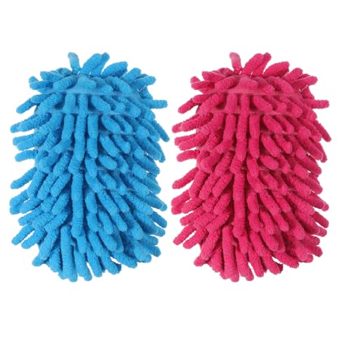 ElevateTech 2Pcs Magnetic Microfiber Shag Whiteboard Eraser Blackboard Chalk Eraser Ultra Fine Fiber Dry Wipe Chenille Dust Free Mesh Sponge Washable Suitable Chalk Home Classroom Offices (Red Blue)