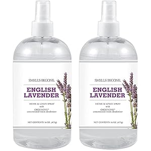 SMELLS BEGONE Air Freshener Home & Linen Spray – 16 oz, Pack of 2 – Odor Eliminator – Made with Essential Oils – English Lavender Scent