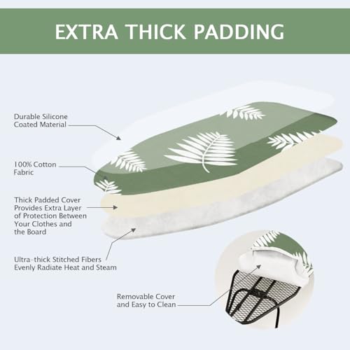 Image of SheeChung 12.5 inchx32 inch Small Ironing Board Cover and Pad,Fits Mini Table Top Ironing Board,Extra Thick Padding,Elastic Cord&Fasteners,Heat Resistance(Ironing Board Not Included)