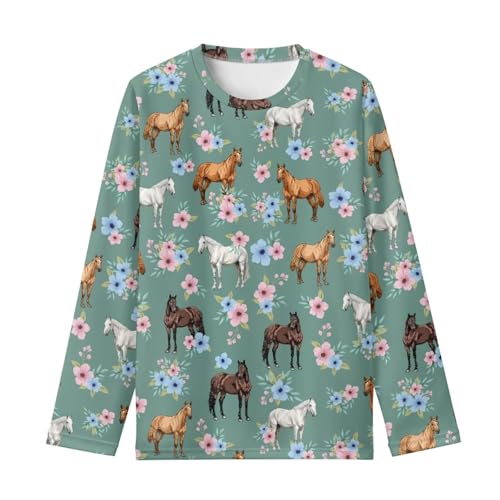 Image of Renewold Boys Girls Tees Kids T-Shirt Long Sleeve Crewneck T Shirts Casual Athletic Tops Clothing for Home School Travel