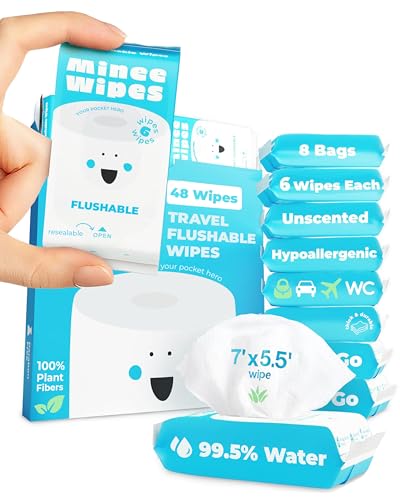 Impossibly Compact Travel Flushable Wipes - 99.5%...