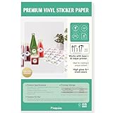 Pikapoka 11x17 Removable Self-adhesive Vinyl Sticker Paper, 30 Pack, Waterproof, Suitable for Laser and Inkjet Printer, Glossy (P1117SS110VG)