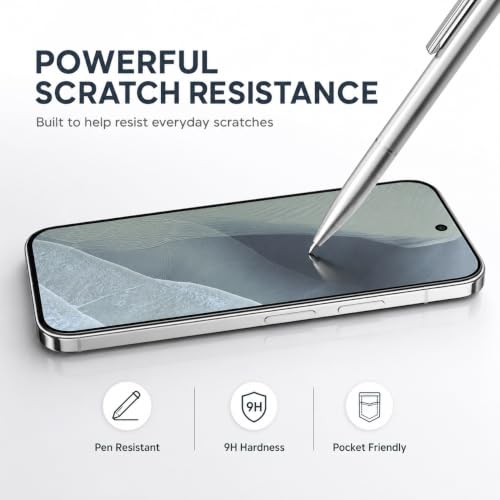 Image of FIRST MART Tempered Glass for Google Pixel 11 Pro, 9H Full-Glue Screen Protector, 3D Edge-to-Edge, HD Clear, Oleophobic, Case-Friendly, Black, Pack of 1