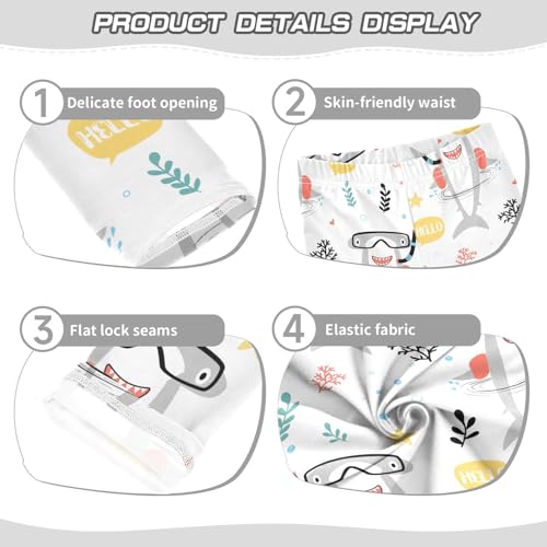 Girls Leggings Hand Drawn Shark Toddler Girls Clothes Leggings for Girls Toddler Girls Leggings 3-4T3