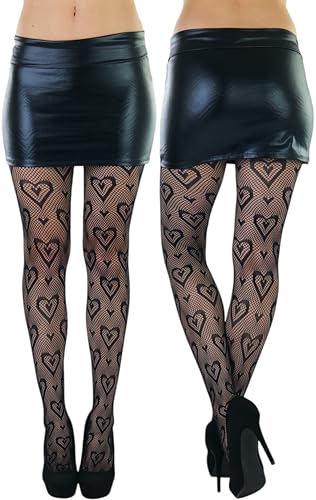 Image of ToBeInStyle Women's Valentine Day Themed Opaque Sheer Pantyhose w /Heart Love