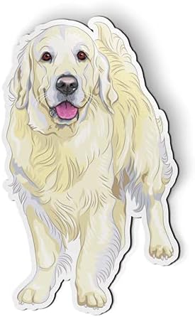 Golden Retriever - Imán de 5 pulgadas para nevera con taquilla de coche