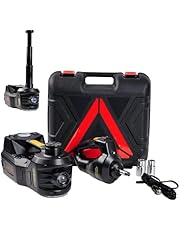 ROGTZ Electric Hydraulic Car Jack Kit 5 Ton 12V Portable Lift Range 17.7 Inch with Impact Wrench and Tire Inflator Pump for SUV Sedan Truck Car Repair Floor Jack for Vehicle Tire Change with LED Light