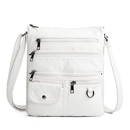 Women Soft PU Leather Multi Pockets Shoulder Bags Retro Flap Bags Handbags and Purses Small Travel Holiday Bag