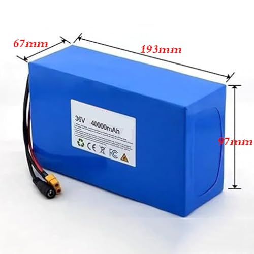 Baterías recargables para e-bike 36V 40Ah pack de litio 10S5P con BMS 3