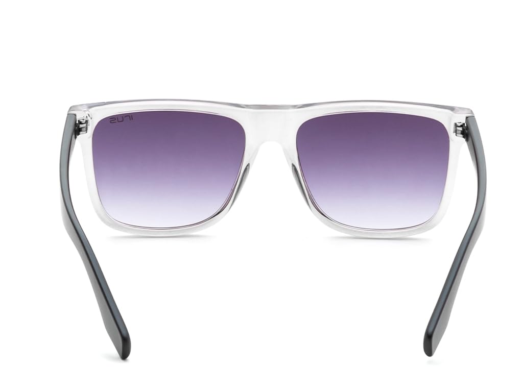 IRUS | 100% protección UV | Unisex | Mediano | Borde completo | Cuadrado | Marco: policarbonato gris cristal brillante | Lente: policarbonato degradado ahumado