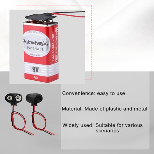 12 Pcs 9V Battery Snap Connector, T-type Combination Battery Clip with 15cm Cable for 9V Plastic Leather Batteries Connection Cable LED Strip Connector Buckle - Image 4