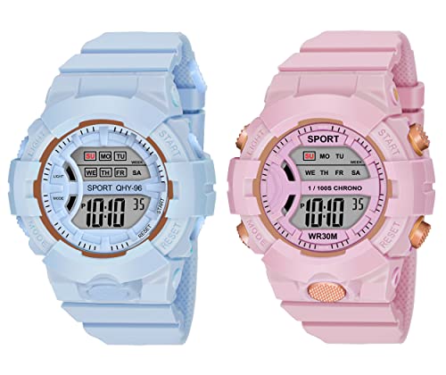 Image of Digital Unisex Watch (Multicolour Dial Multi Colored Strap)