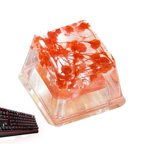 Teclas estilo pudín, teclas transparentes, teclas de resina, teclado de perfil Gypsophila Sa, teclado de juego a través de R4 translúcido, experiencia de escritura mejorada para teclados