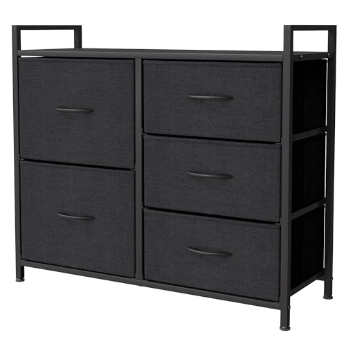 CubiCubi Chest of Drawers with 5 Drawers, Bedroom Drawers, Fabric...