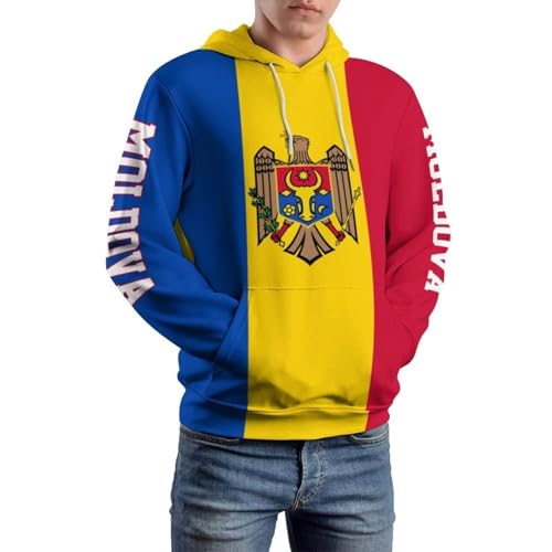 Sweat à capuche Moldavie pour homme pull oversize confortable d'automne