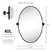 TEHOME Farmhouse Black Oval Metal Pivot Bathroom Vanity Mirror Tilting Beveled Vanity Mirrors for Wall, Overall 23.99 x 30 inches (Mirrror 20 x 30 inches)