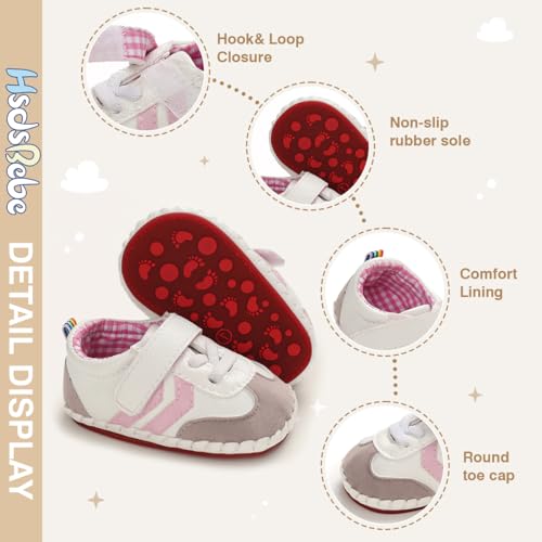 Image of HsdsBebe Baby Boys Girls Pu Leather Hard Bottom Walking Sneakers Toddler Rubber Sole First Walkers Infant Cartoon Slippers Crib Shoes