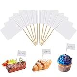 200 Stück Fähnchen Zum Beschriften,Zahnstocher mit Fähnchen, Zahnstocher Flaggen Cupcake Topper, Muffin Deko, Muffin Topper für Party Kuchen Lebensmittel Buffet Käseplatte Vorspeisen