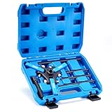 KOOPOOL Harmonic Balancer Puller Kit, Adjustable 3-Jaw Puller for Removing Harmonic Damper Pulley, GM, Ford, Chrysler, Cadillac, Chevrolet Trucks, Mitsubishi, Forcing Screw Fits a 3/8' Square Drive