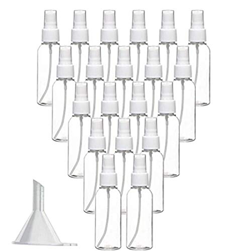20 pack 60ml 2OZ Extra Fine Mist Mini Spray Bottles with Atomizer Pumps- for Travel Perfume Bulk Portable Makeup