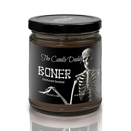 Boner - Hardwood Scented - Funny Halloween 6 Oz Jar Candle - 40 Hour Burn Time