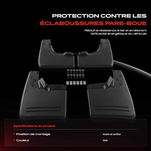 Bavettes garde-boue auto Amarok 2016-2022 stop impacts de goudron