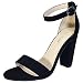 BAMBOO Women's Single Band Chunky Heel Sandal With Ankle Strap
