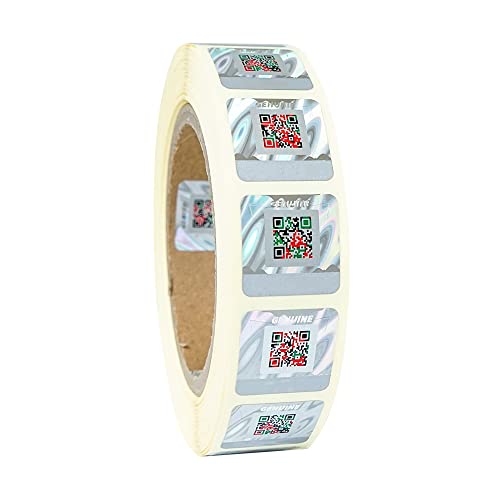 1000pcs Genuine QR Code Stickers with Authenticity Query, 25 * 25mm Original 3D Anti-counterfeiting Label for Brand Protection Hologram Scratch Off Stickers Silver