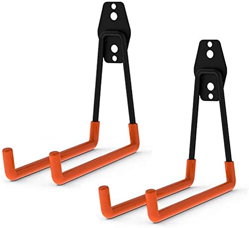 Tbkoly Hook Up 2pcs/set Iron Wall-mounted Wall Hooks Double Hook Storage Tools for Kitchen Bathroom Balcony Garage Hanger For home office and kitchen bathroom(Color:Gold) (Color : Oranje)